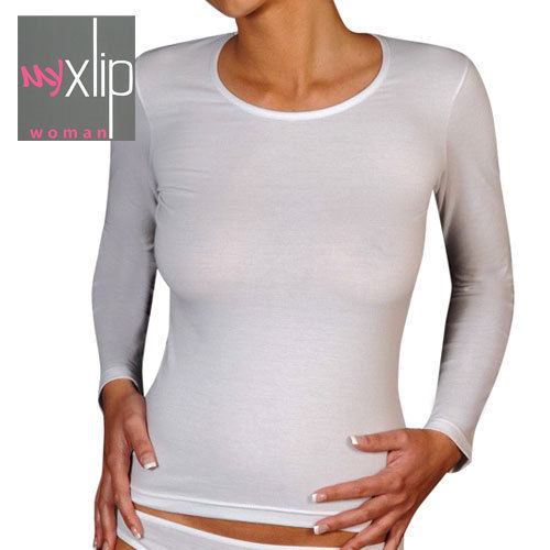 MYXLIP INTERIOR T-SHIRT FOR LADY white color long sleeve