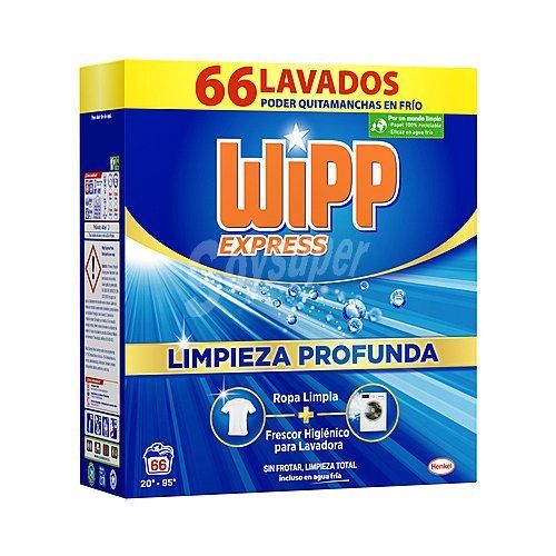wipp express 66 lavados detergente en polvo