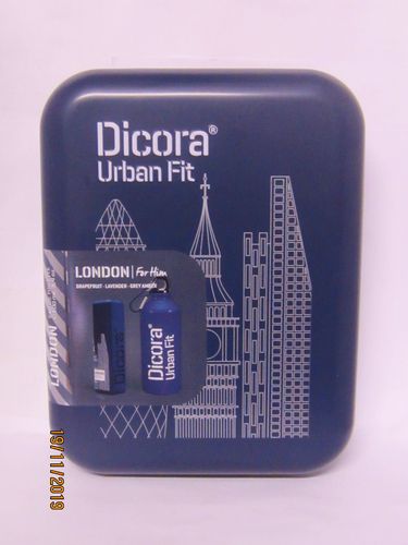 DICORA URBAN FIT SET LATA REGALO LONDON(PERFUME 100 ML+BOTELLA DEPORTE)