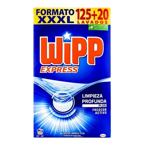 Detergente en polvo Wipp Express Limpieza Profunda Plus 145 lavados
