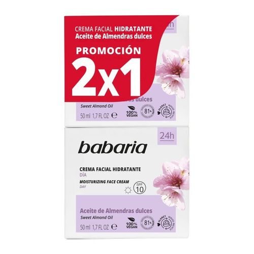 Babaria Moisturizing Facial Day Cream 2x1 Emollient moisturizing day cream thanks to almond oil 2x50