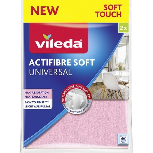 vileda Actifibre soft universal microfiber cloth maximum absorption package 2 units
